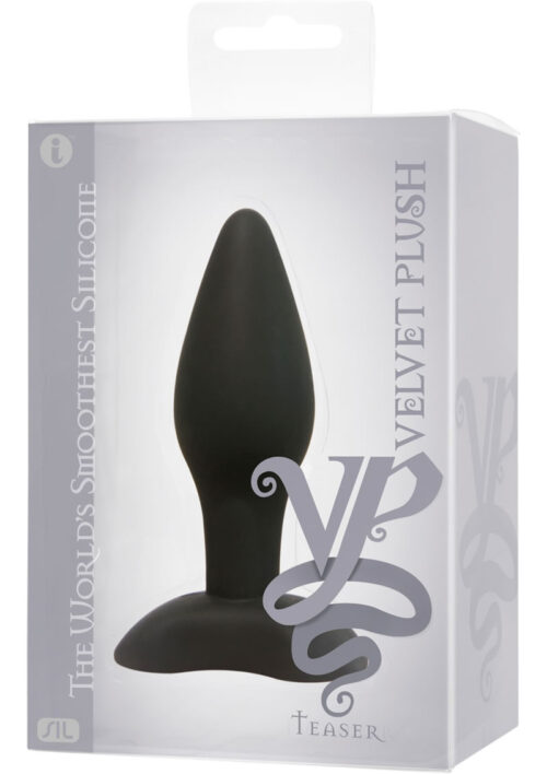 Velvet Plush Silicone Teaser Butt Plug Small 3.5 Inch Black
