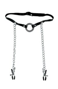 Fetish Fantasy Series Limited Edition O-Ring Gag and Nipple Clamps Black