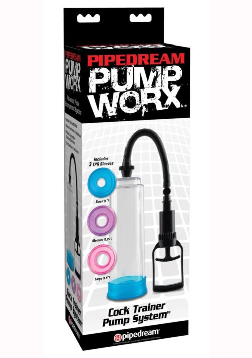 Pump Worx Cock Trainer Pump System with 3 Sleeves - Clear