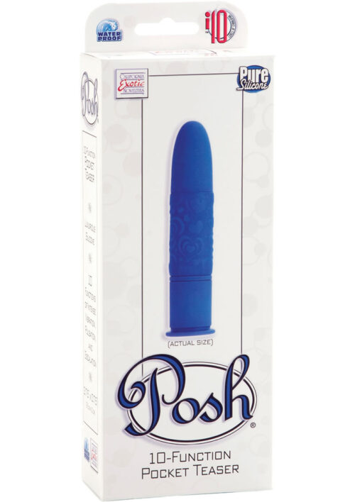 Posh 10 Function Pocket Teaser Silicone Vibrator Waterproof Purple 3.75 Inch