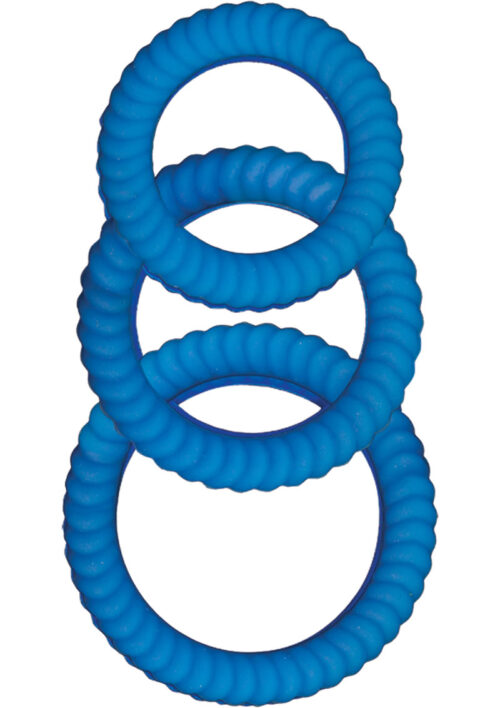 Ram Ultra Cocksweller Silicone Cock Rings - Blue