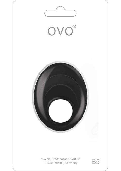 OVO B5 Silicone Cock Ring Waterproof - Black/Chrome