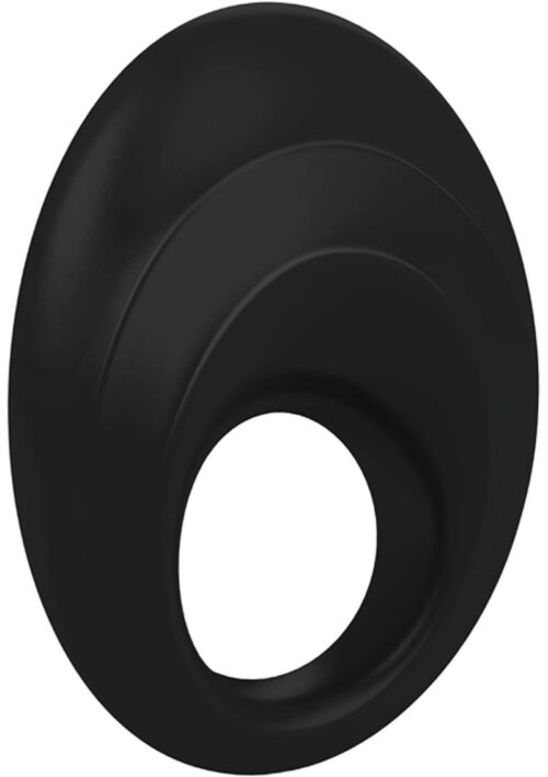 OVO B5 Silicone Cock Ring Waterproof - Black/Chrome
