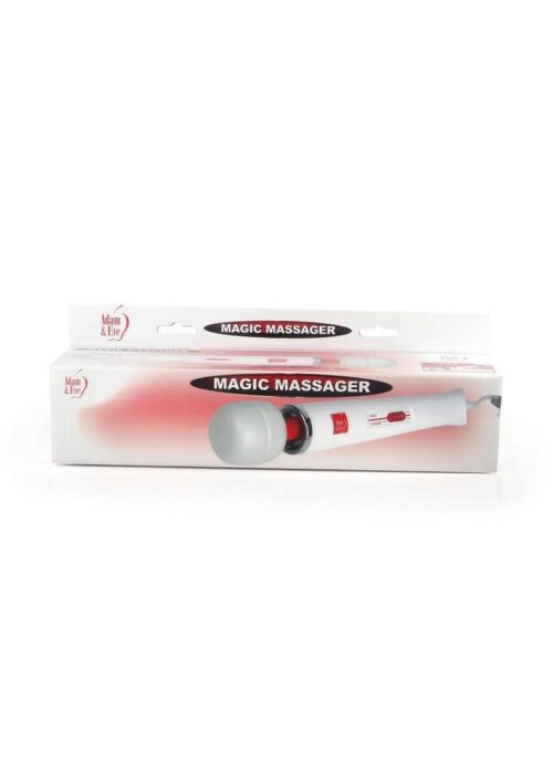 Adam and Eve Plug-In Magic Wand Massager - White and Red