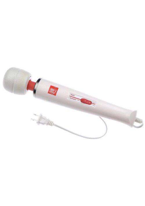 Adam and Eve Plug-In Magic Wand Massager - White and Red