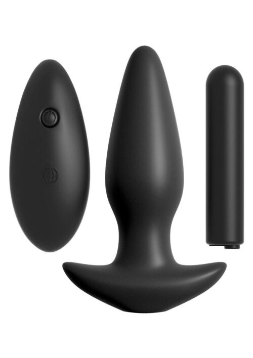 Anal Fantasy Collection Remote Control Silicone Plug Waterproof 4in - Black