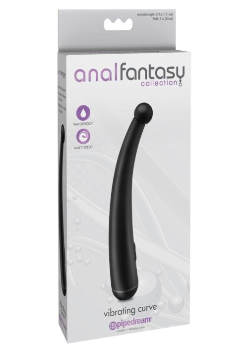 Anal Fantasy Collection Vibrating Curve Probe Waterproof 6.75in - Black