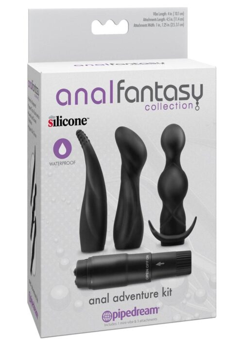 Anal Fantasy Collection Silicone Anal Adventure Kit Waterproof Black