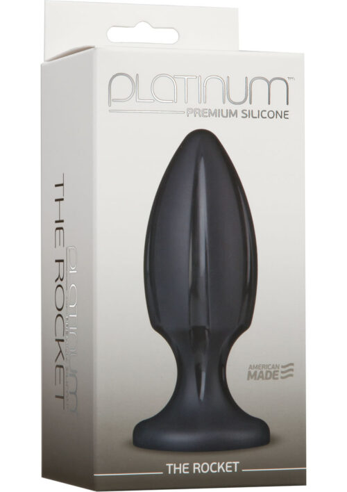 Platinum Premium Silicone - The Rocket Anal Plug - Black