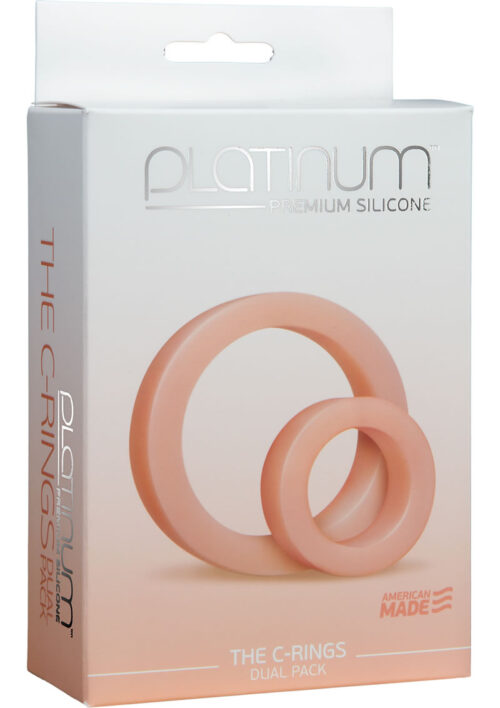 Platinum Premium Silicone The Cock Rings Dual Pack (2 Piece Kit) - Vanilla
