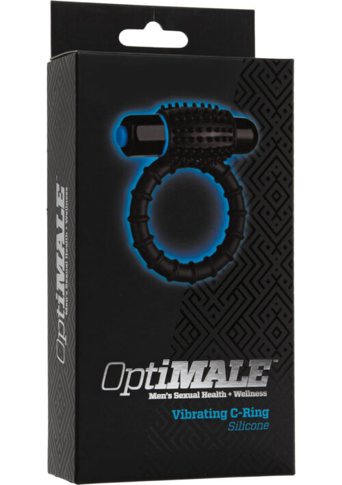 OptiMALE Silicone Vibrating Cock Ring with Bullet - Black