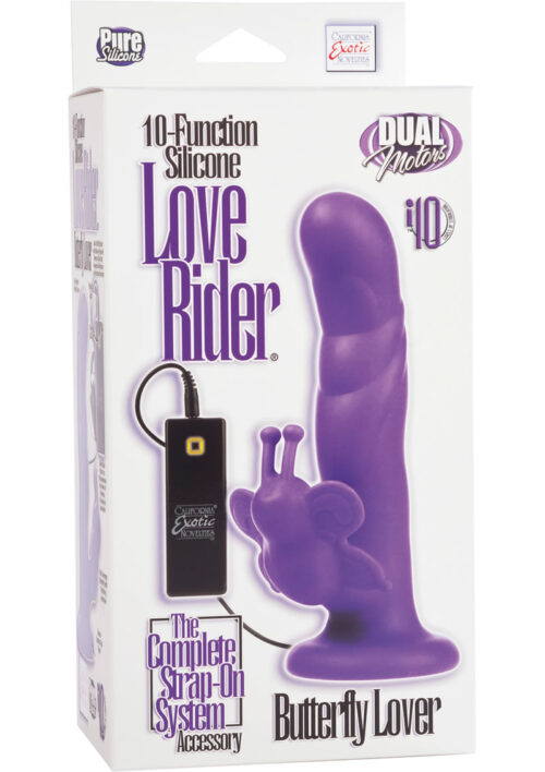 10 Function Love Rider Silicone Butterfly Lover Purple 5.25 Inch