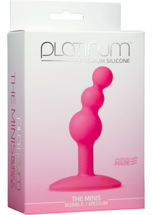 Platinum Premium Silicone - The Minis - Bubble - Medium Anal Plug - Pink