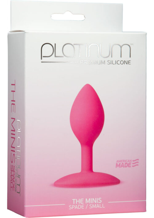 Platinum Premium Silicone - The Minis - Spade - Small Anal Plug - Pink