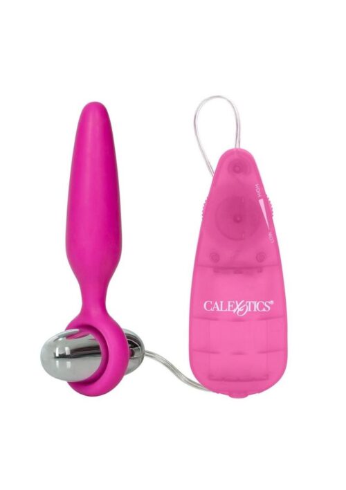 Booty Call Booty Glider Silicone Vibrating Butt Plug with Remote Control - Pink