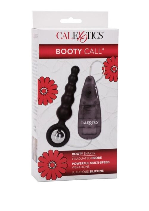 Booty Call Booty Shaker Silicone Vibrating Butt Plug with Remote Control - Black