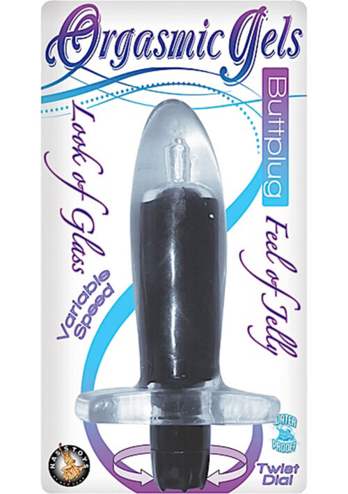 Orgasmic Gels Vibrating Butt Plug - Black