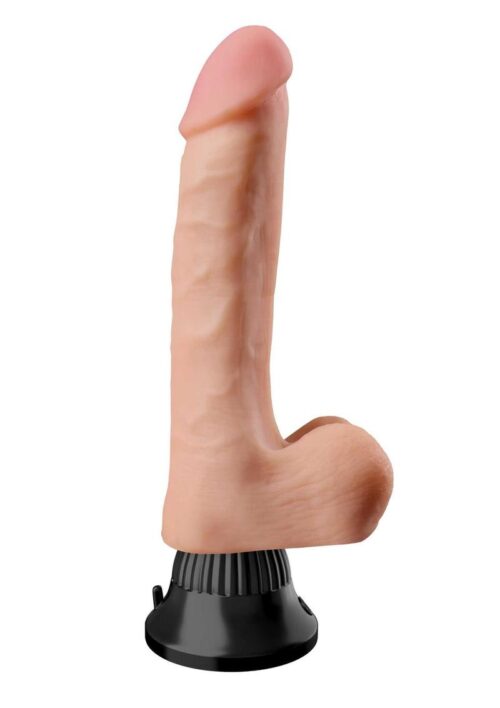 Real Feel Deluxe No. 1 Wallbanger Vibrating Dildo with Balls 6.5in - Vanilla
