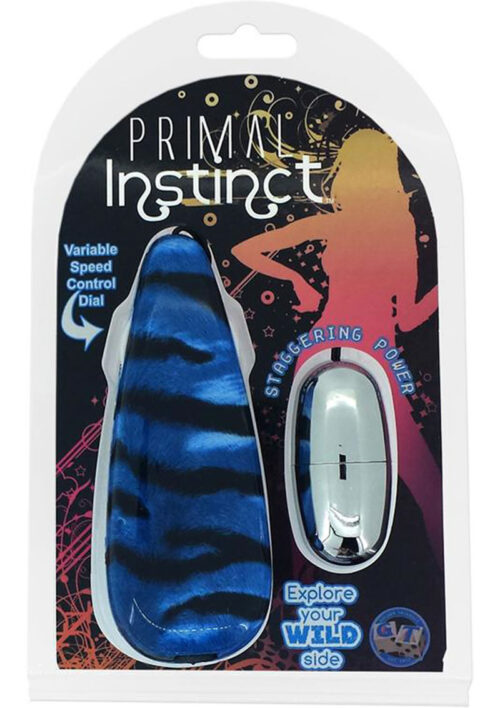 Primal Instinct Bullet with Remote Control - Tiger Print - Blue