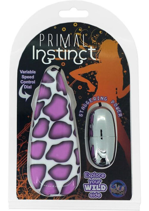 Primal Instinct Bullet with Remote Control - Giraffe Print - Purple