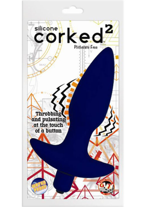 Corked 2 Silicone Anal Plug - Small - Blue