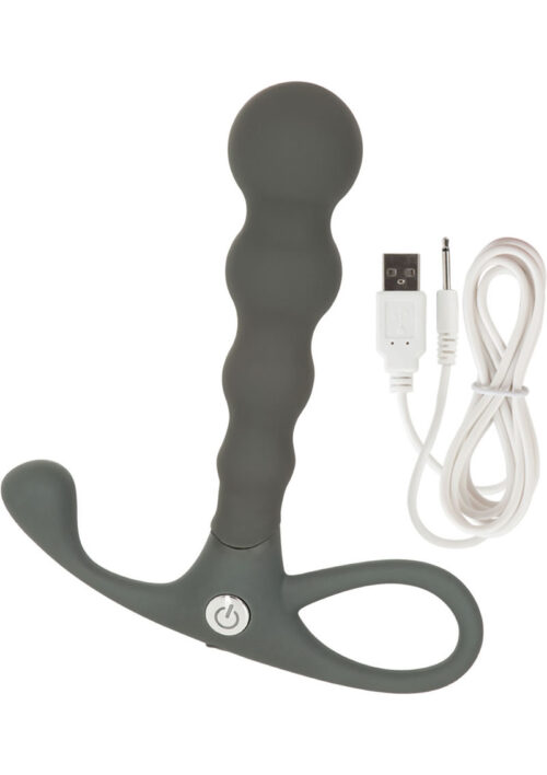 Embrace Beaded Silicone Anal Probe Waterproof Grey 3.75 Inch