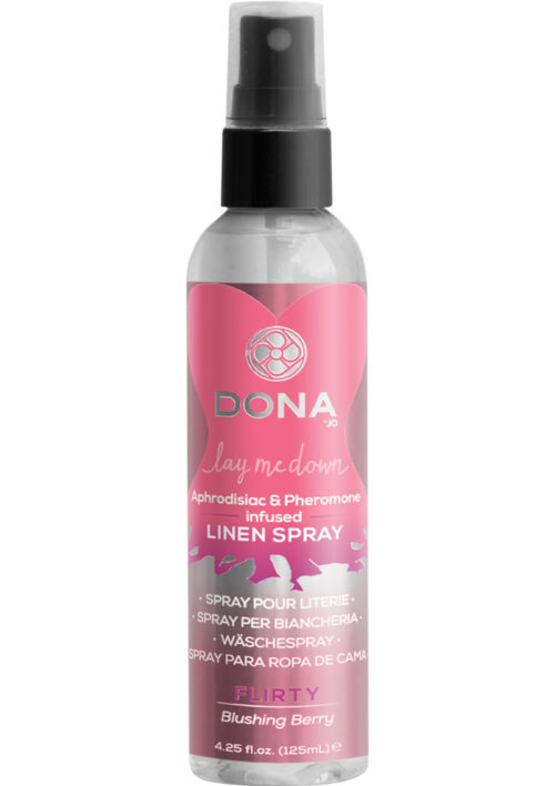 Dona Aphrodisiac and Pheromone Infused Linen Spray Flirty Blushing Berry 4 Ounce
