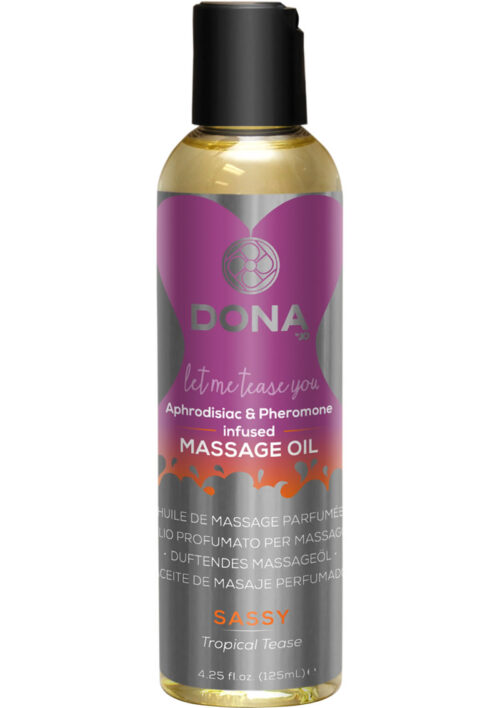 Dona Aphrodisiac and Pheromone Infused Massage Oil Sassy Tropical Tease 4.25oz
