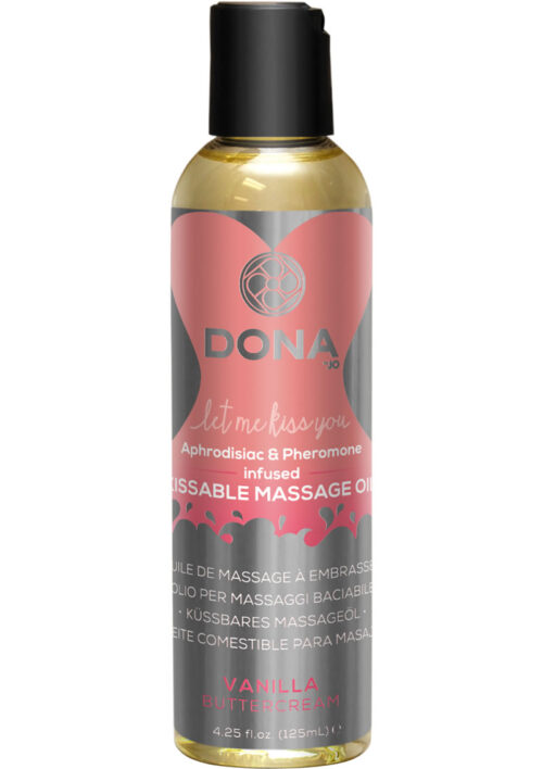 Dona Aphrodisiac and Pheromone Infused Kissable Massage Oil Vanilla Buttercream 3.75oz