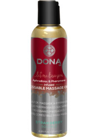 Dona Aphrodisiac and Pheromone Infused Kissable Massage Oil Strawberry Souffle 3.75oz