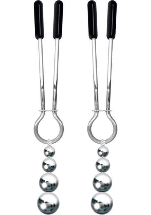 Adam and Eve Eve`s Naughty Nipple Clips - Silver and Black