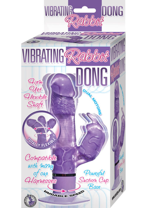 Vibrating Dong Rabbit Vibrator - Purple