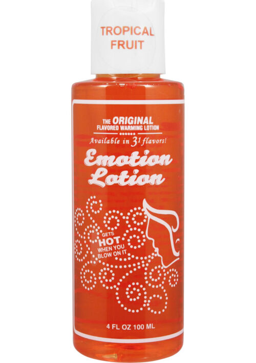 Emotion Lotion Water Based Flavored Warming Lubricant - Tropical Fruit 4oz