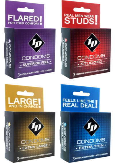 ID Condom 3 Pack Box Assortment 3 Packs (18 Per Set)