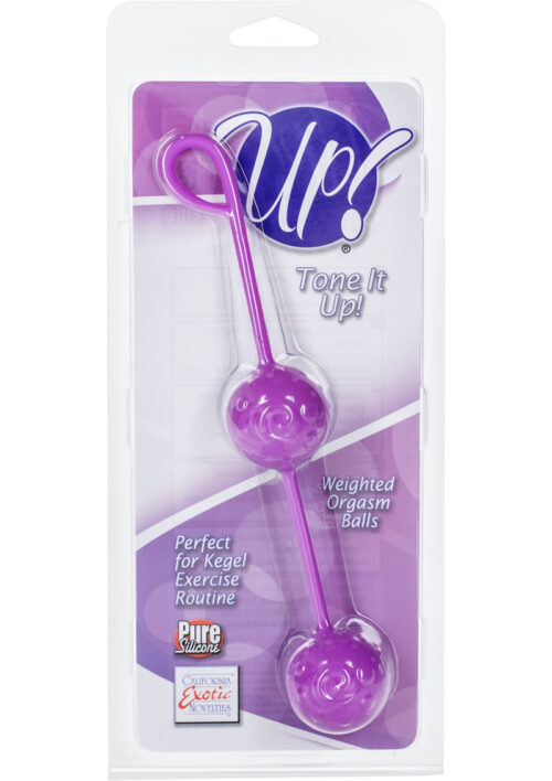 Up Tone it Up Silicone Weighted Orgasm Balls Purple 7.5 Inch