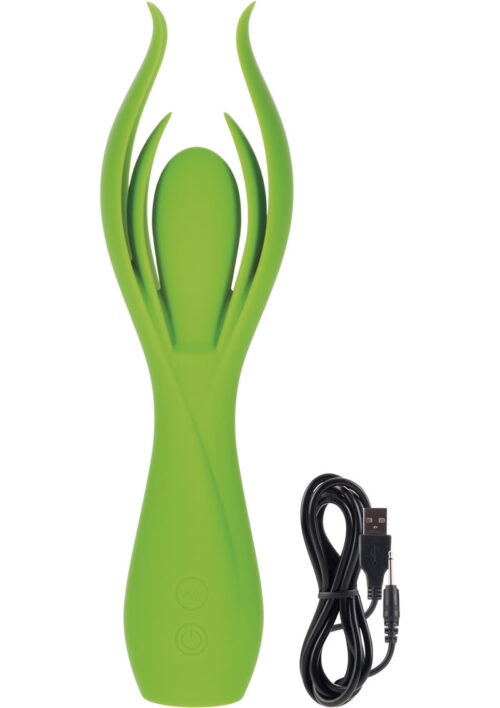 Lust L7 Silicone Rechargeable Massager Waterproof Green 8.5 Inch