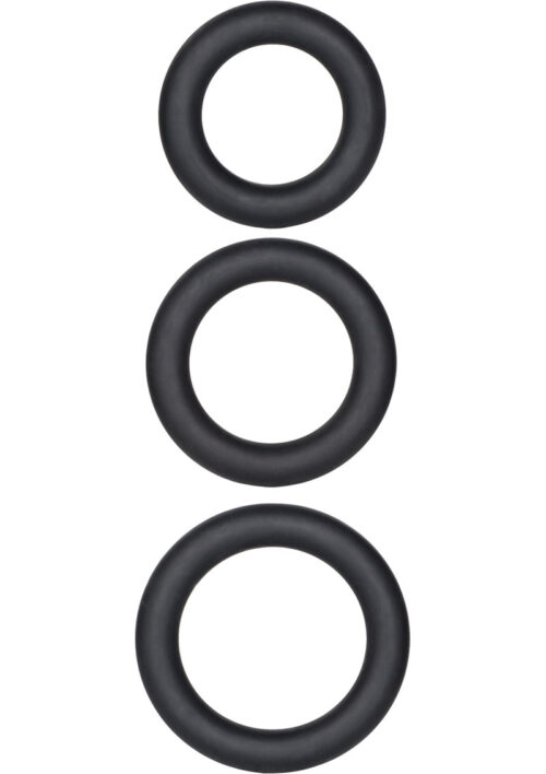 Dr. Joel Kaplan Silicone Support Rings Cock Ring (3 Piece Set) - Black