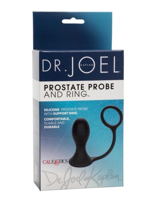 Dr. Joel Kaplan Prostate Silicone Probe Butt Plug with Cock Ring - Black