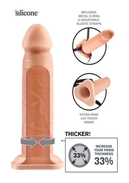 Fantasy X-Tensions Silicone Performance Hollow Extension 8in - Flesh