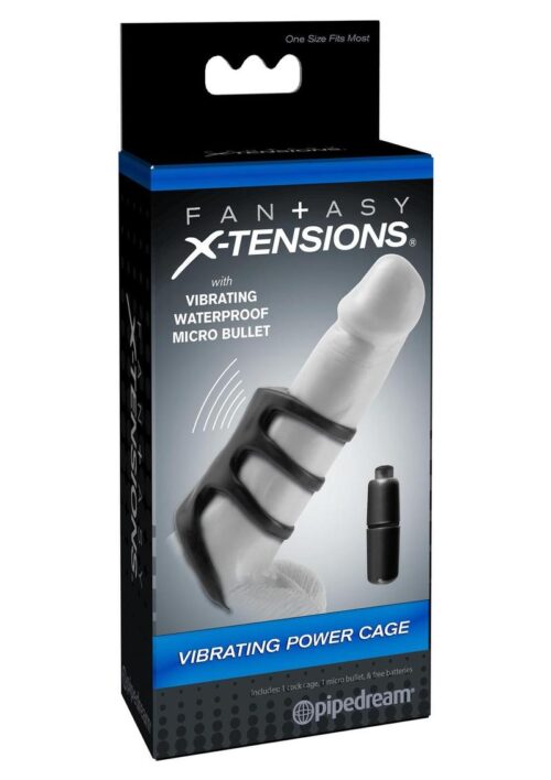 Fantasy X-Tensions Vibrating Power Cage Waterproof 3.5in - Black