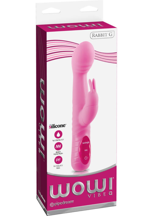Wow Vibe Silicone Rabbit G Vibe Waterproof Pink 4.3 Inch