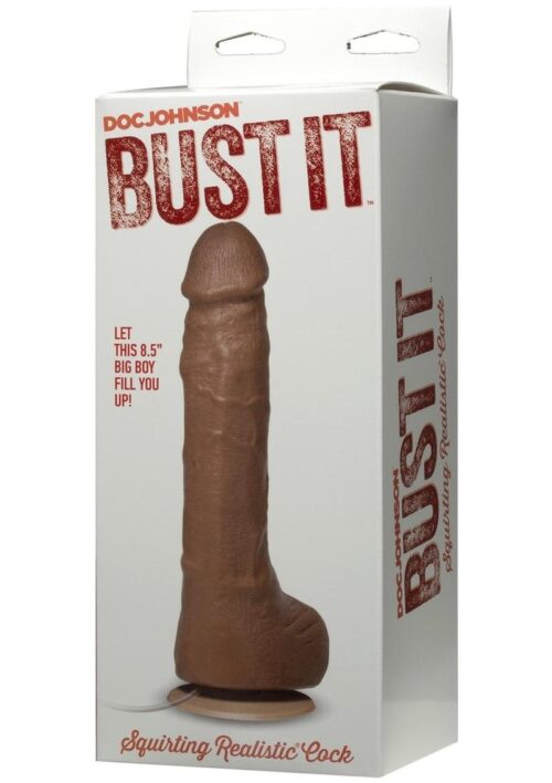 Bust It Squirting Dildo 8.5in - Caramel