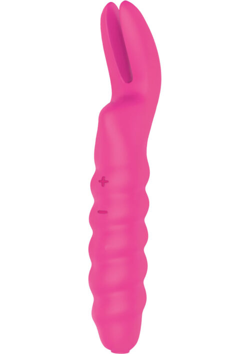 The Rabbit Ears Rechargeable Silicone Vibrator - Pink