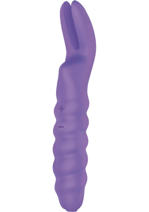 The Rabbit Ears Rechargeable Silicone Vibrator - Purple