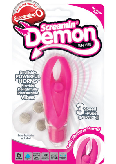 Screamin` Demon Mini Vibe with Silicone Sleeve Waterproof - Pink