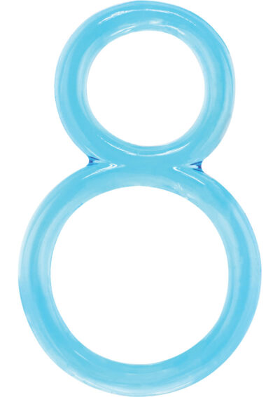 Ofinity Super Stretchy Double Silicone Cockring Waterproof Blue