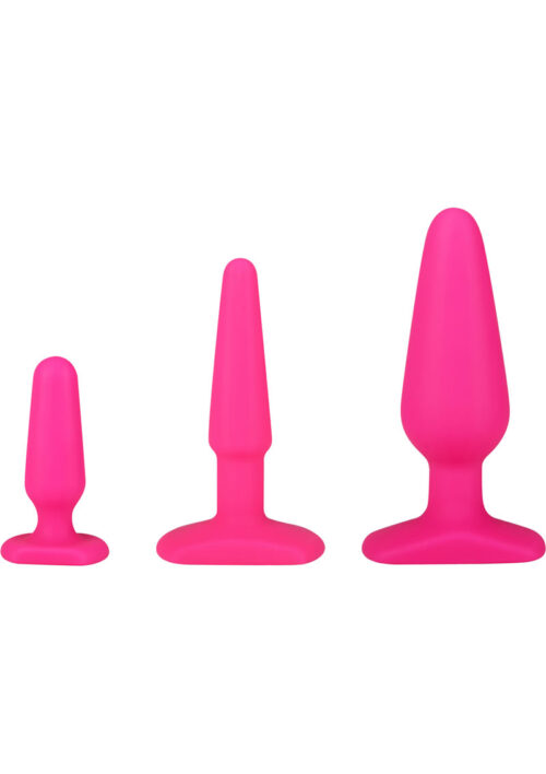Hustler All About Anal Training Kit Silicone Anal Plugs - Pink (3 each per kit)