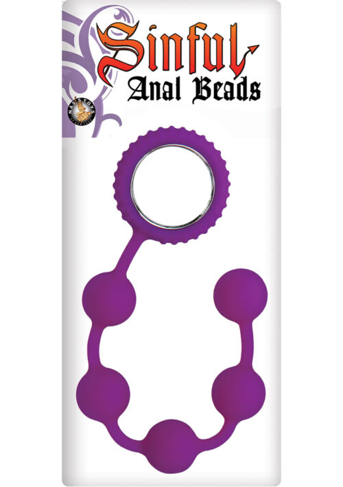 Sinful Anal Beads Silicone - Purple