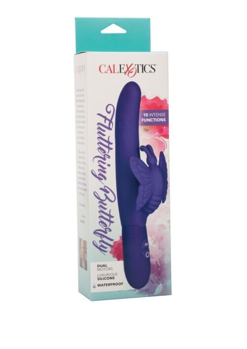 Fluttering Butterfly Silicone Rabbit Vibrator - Purple