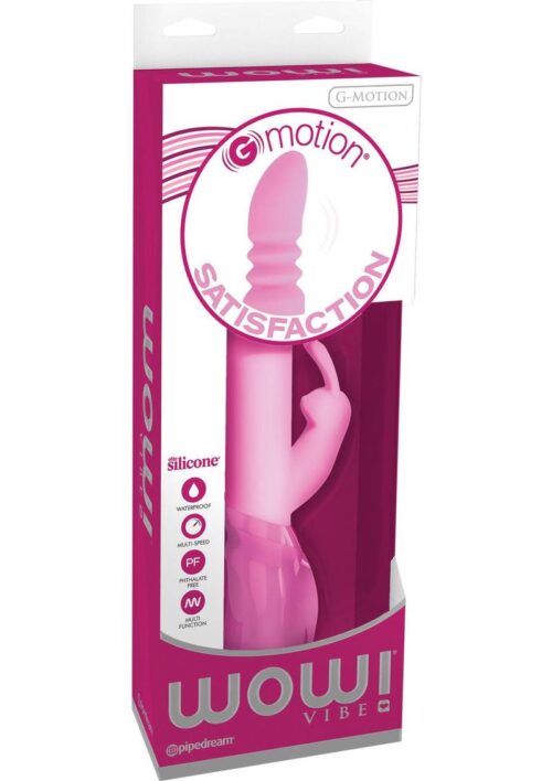 Wow! Vibe Silicone G Motion Rabbit Waterproof 5.5in - Pink